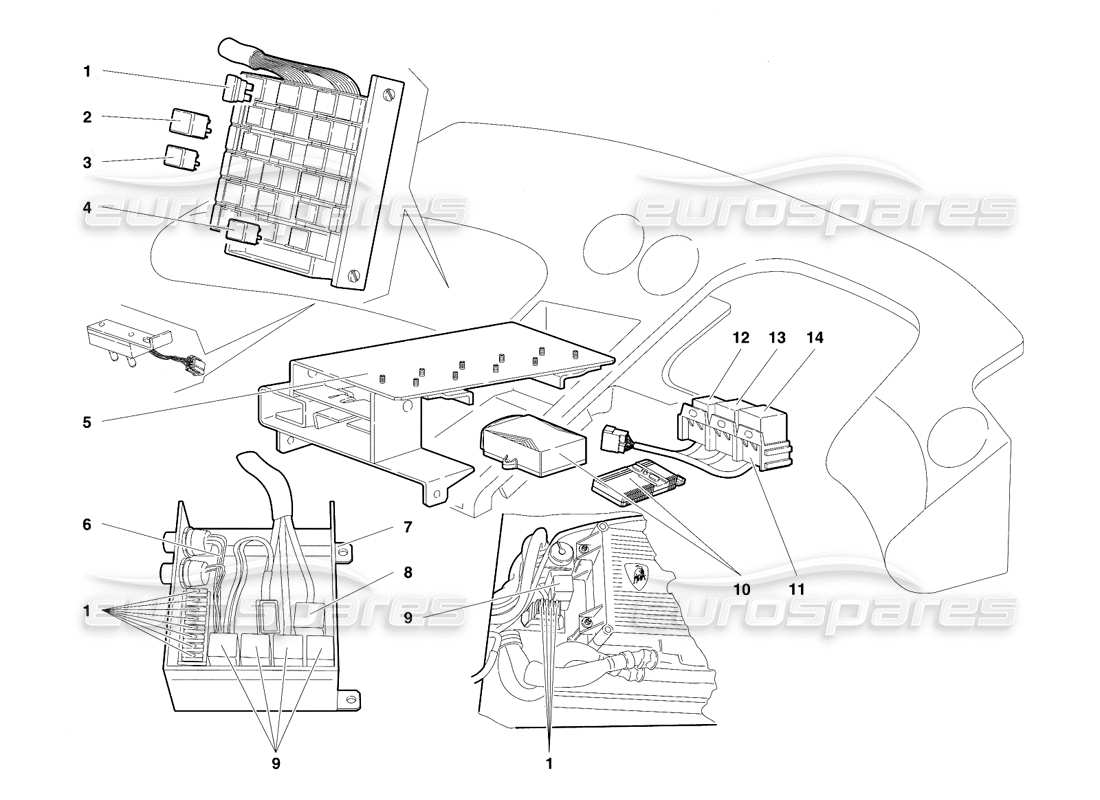 a part diagram from the lamborghini diablo parts catalogue