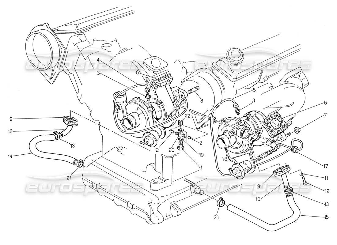 a part diagram from the maserati biturbo (1983-1995) parts catalogue
