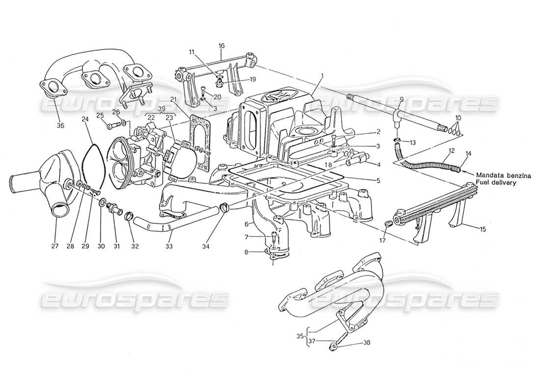a part diagram from the maserati biturbo (1983-1995) parts catalogue