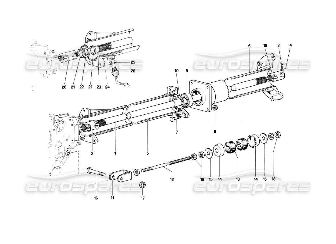a part diagram from the Ferrari 400i (1983 Mechanical) parts catalogue