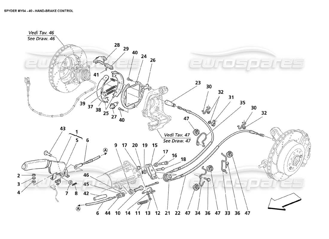 a part diagram from the Maserati 4200 Spyder (2004) parts catalogue