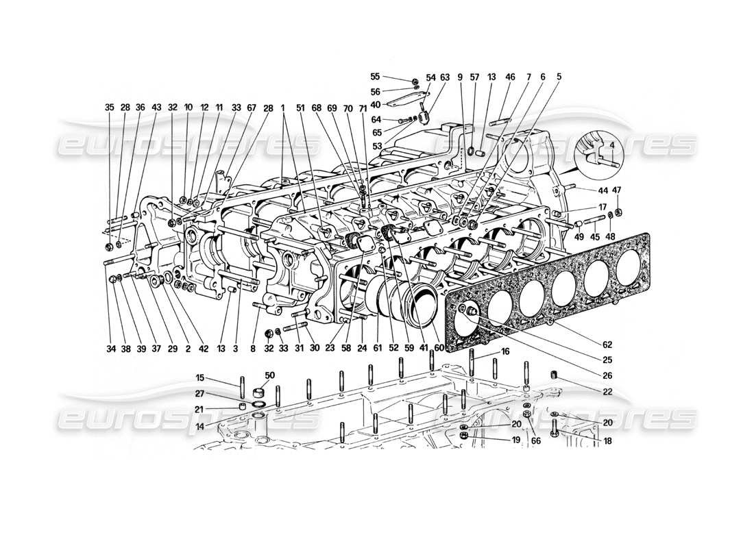 a part diagram from the ferrari 512 bbi parts catalogue