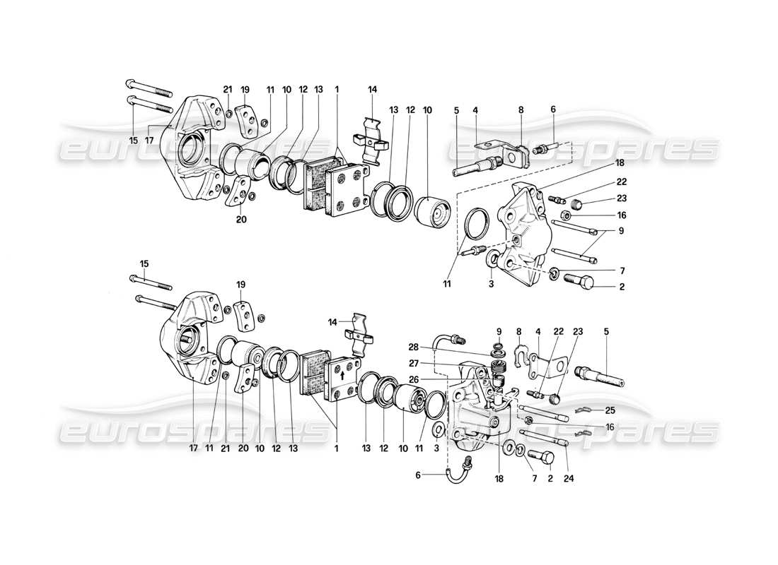 a part diagram from the ferrari mondial 3.0 qv (1984) parts catalogue