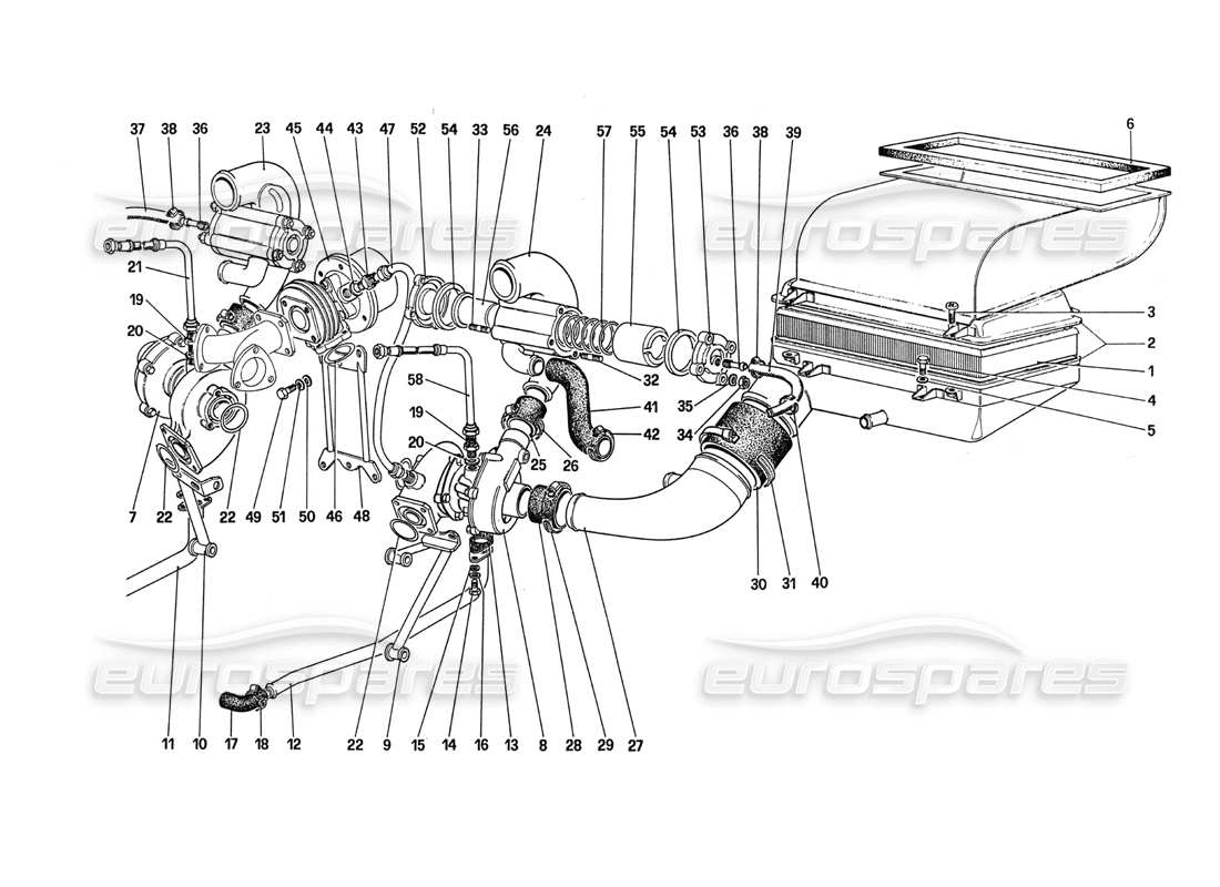 VIEW PARTS DIAGRAMS FROM THE FERRARI 288 GTO PARTS CATALOGUE a part diagram from the ferrari 288 gto parts catalogue