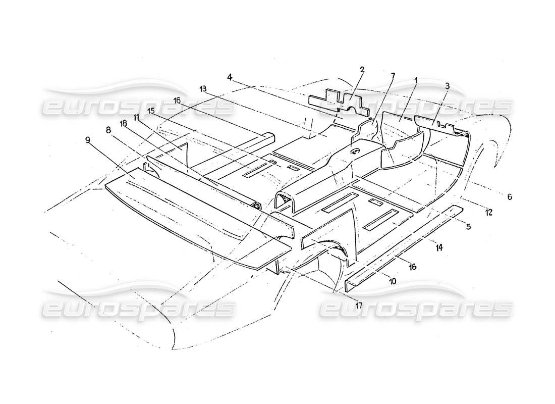 a part diagram from the Ferrari 365 GT 2+2 (Coachwork) parts catalogue