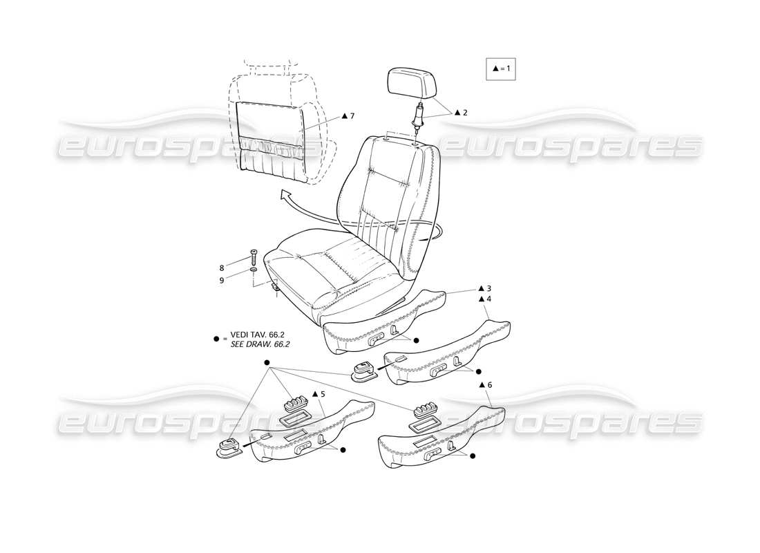a part diagram from the Maserati QTP V8 Evoluzione parts catalogue