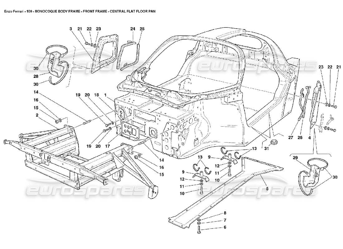 a part diagram from the ferrari enzo parts catalogue