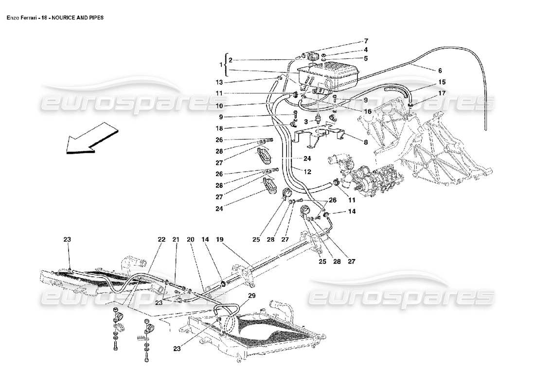 a part diagram from the ferrari enzo parts catalogue