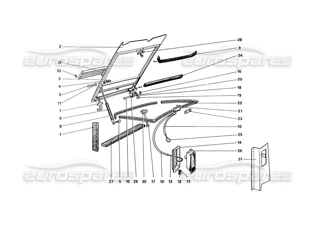 a part diagram from the Ferrari 308 Quattrovalvole (1985) parts catalogue