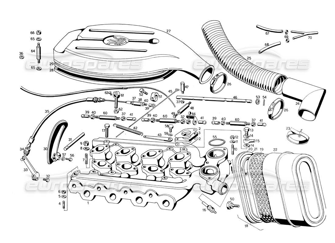 a part diagram from the maserati ghibli 4.7 / 4.9 parts catalogue