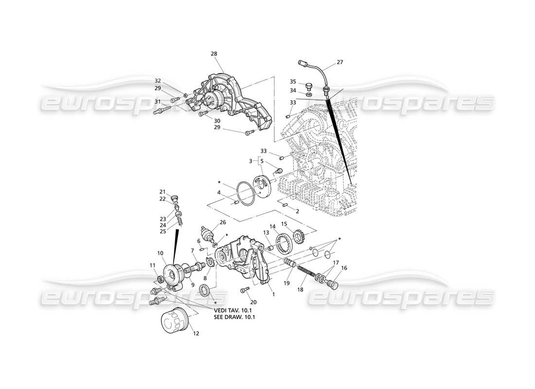 a part diagram from the maserati quattroporte (1996-2001) parts catalogue