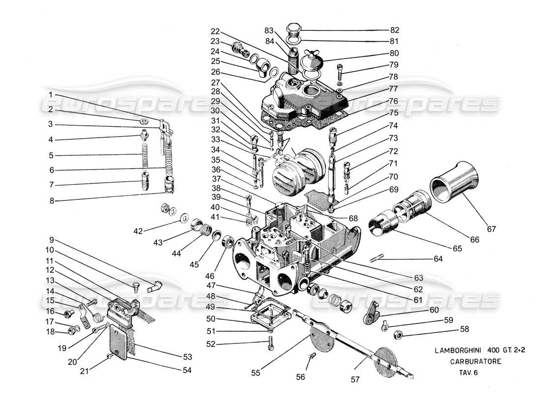 a part diagram from the lamborghini 400 parts catalogue