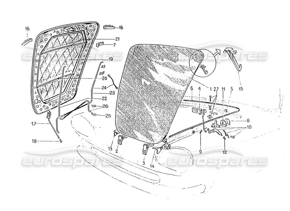 a part diagram from the Ferrari 330 GT 2+2 (Coachwork) parts catalogue
