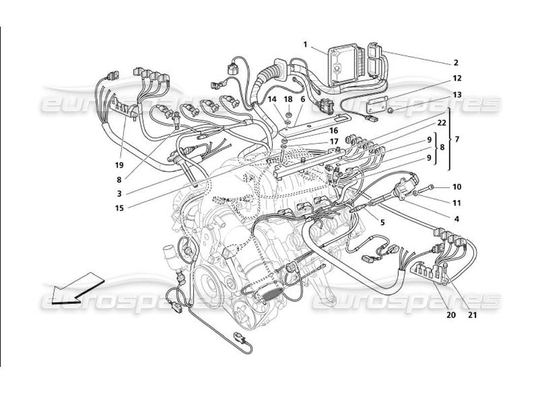 a part diagram from the maserati 4200 parts catalogue