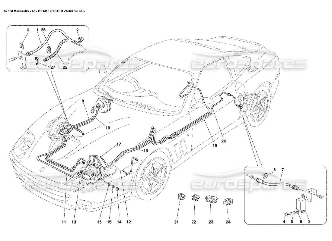 VIEW PARTS DIAGRAMS FROM THE FERRARI 575M MARANELLO PARTS CATALOGUE a part diagram from the ferrari 575m maranello parts catalogue