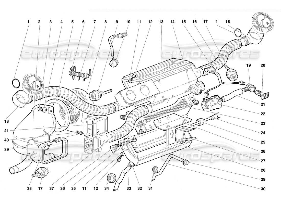 a part diagram from the lamborghini diablo vt (1994) parts catalogue