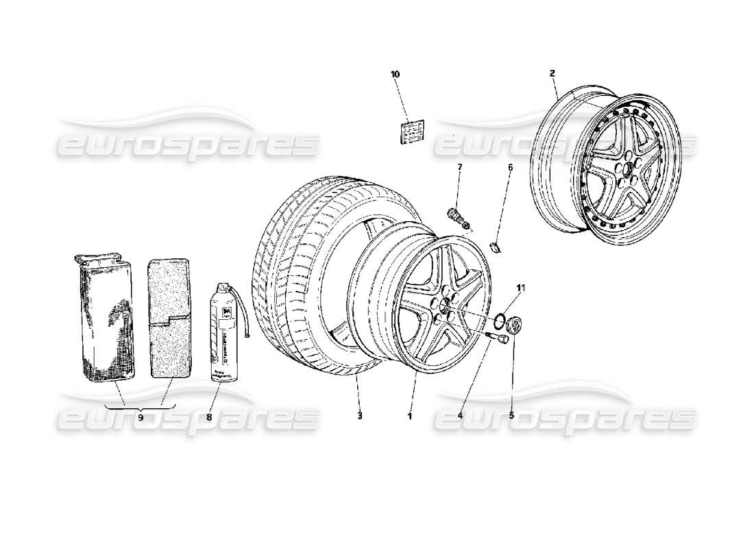 a part diagram from the ferrari 512 tr parts catalogue