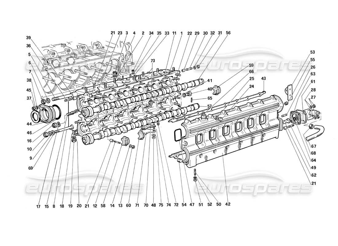 a part diagram from the ferrari testarossa (1990) parts catalogue