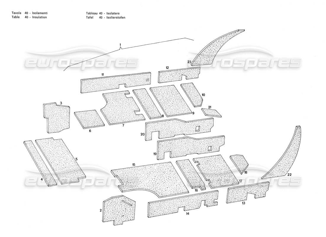a part diagram from the Maserati Merak 3.0 parts catalogue