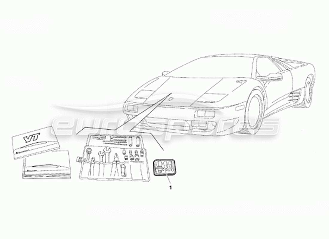 lamborghini diablo vt (1994) accessories (valid for canada version - april 1994) part diagram