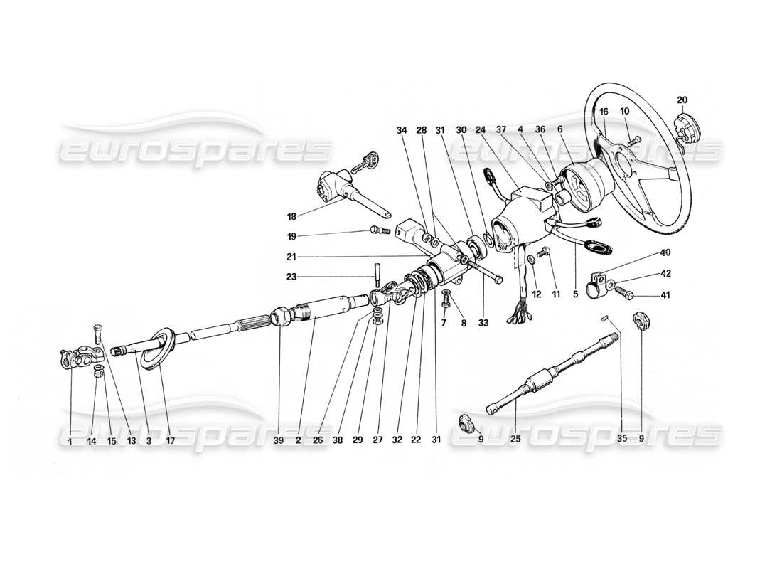 ferrari 400 gt (mechanical) steering controls parts diagram