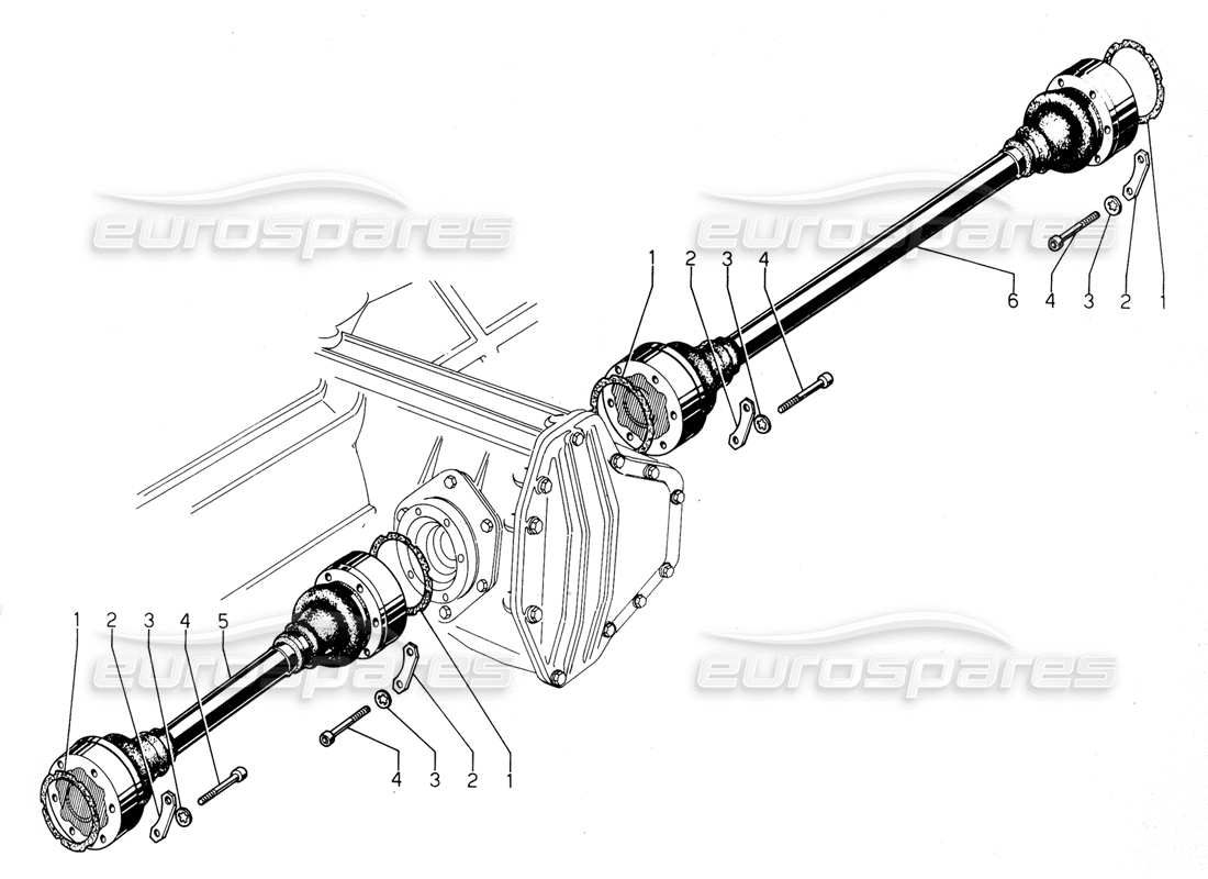 lamborghini urraco p300 drive shafts part diagram