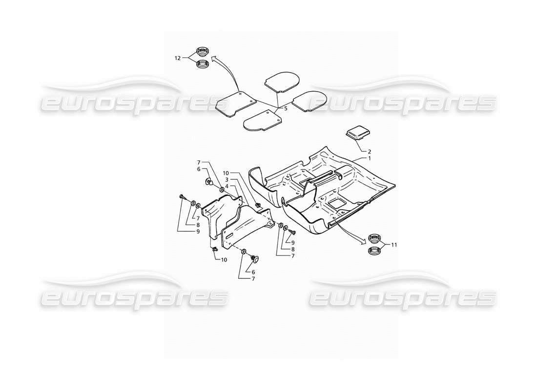 maserati qtp. 3.2 v8 (1999) passenger compartment carpets part diagram