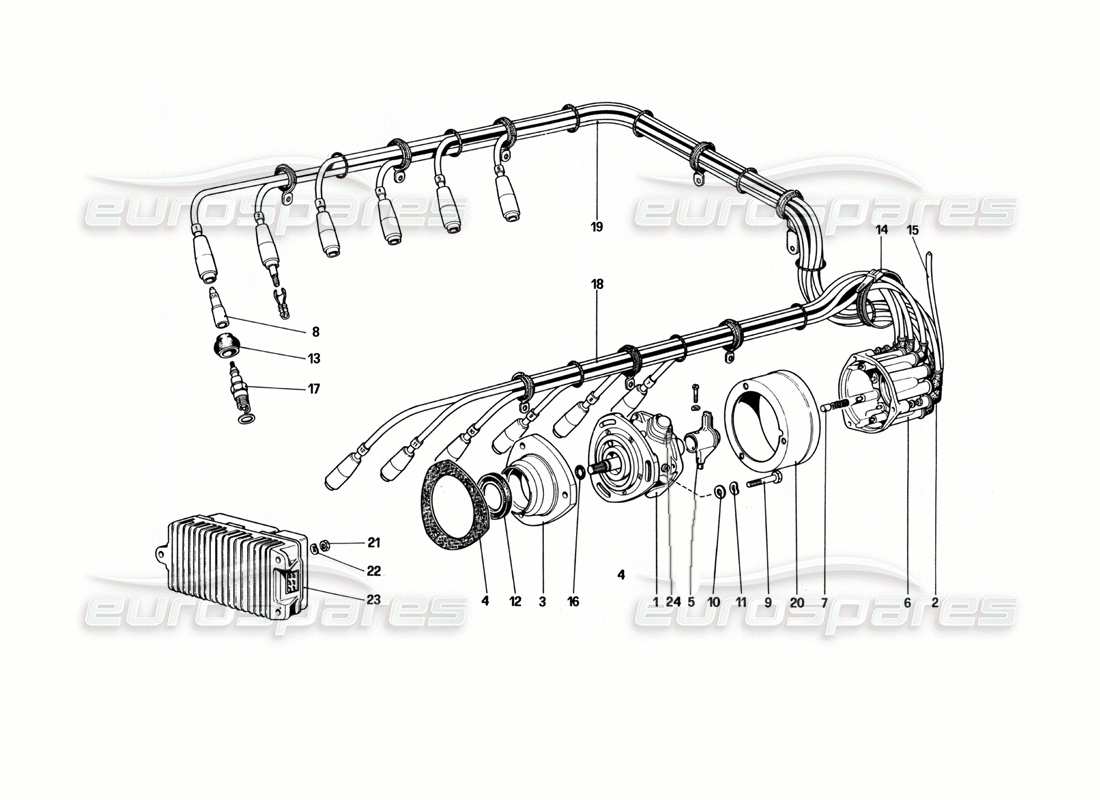 ferrari 512 bbi engine ignition parts diagram