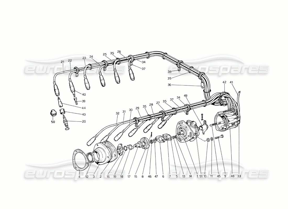 ferrari 365 gt4 berlinetta boxer engine ignition part diagram