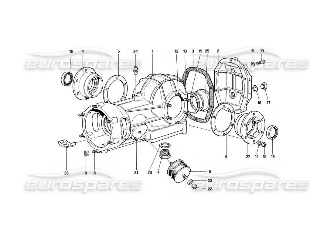 ferrari 400 gt (mechanical) differential housing part diagram