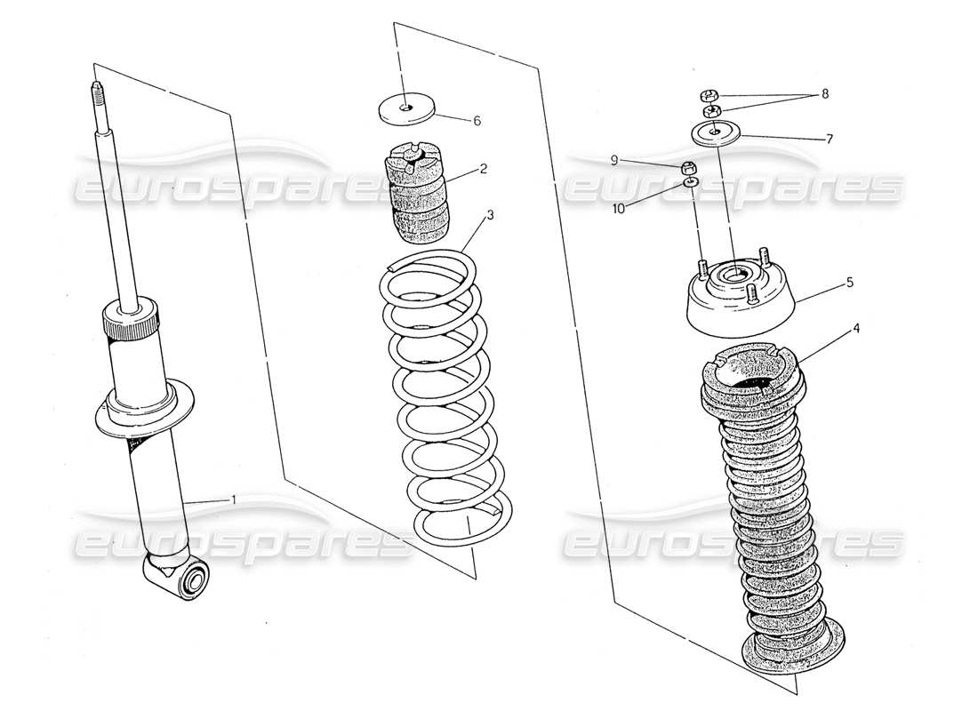 maserati 2.24v rear shock absorber parts diagram