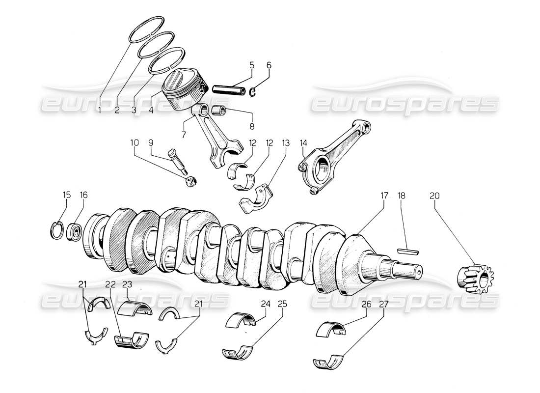 lamborghini countach lp400 crankshaft parts diagram