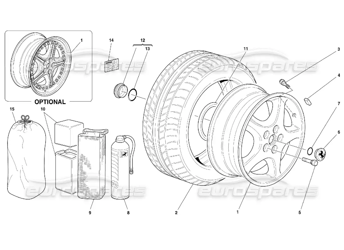 ferrari 550 maranello wheels parts diagram