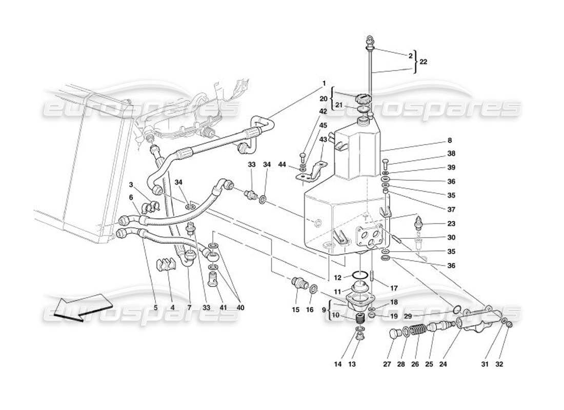 ferrari 575 superamerica lubrication system - tank parts diagram