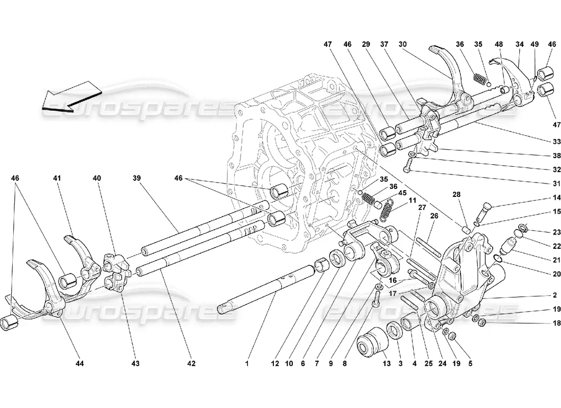 ferrari 550 maranello inside gearbox controls parts diagram