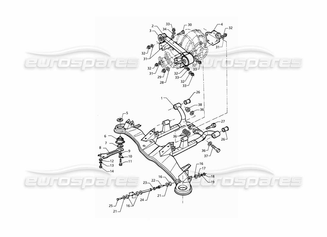 maserati qtp. 3.2 v8 (1999) rear suspension part diagram