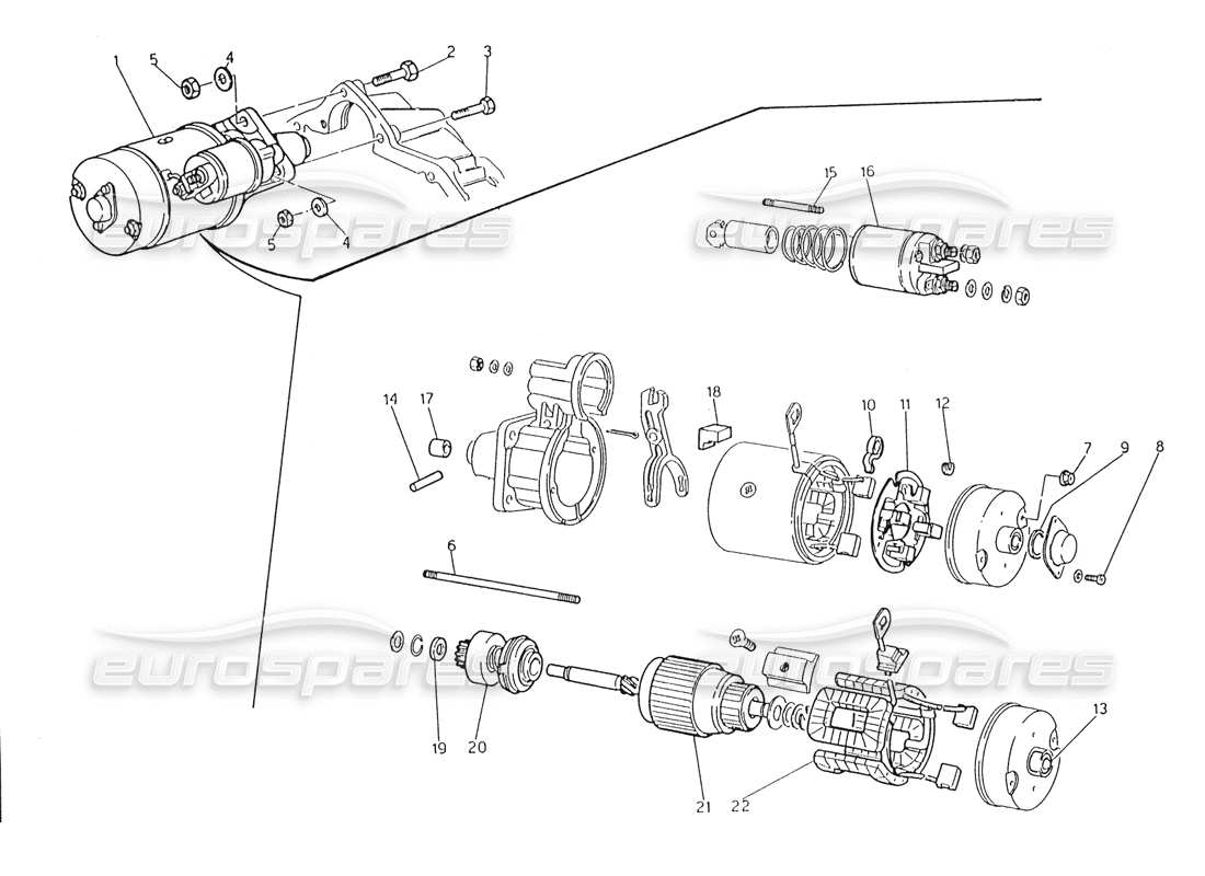 maserati karif 2.8 marelli starter motor parts diagram