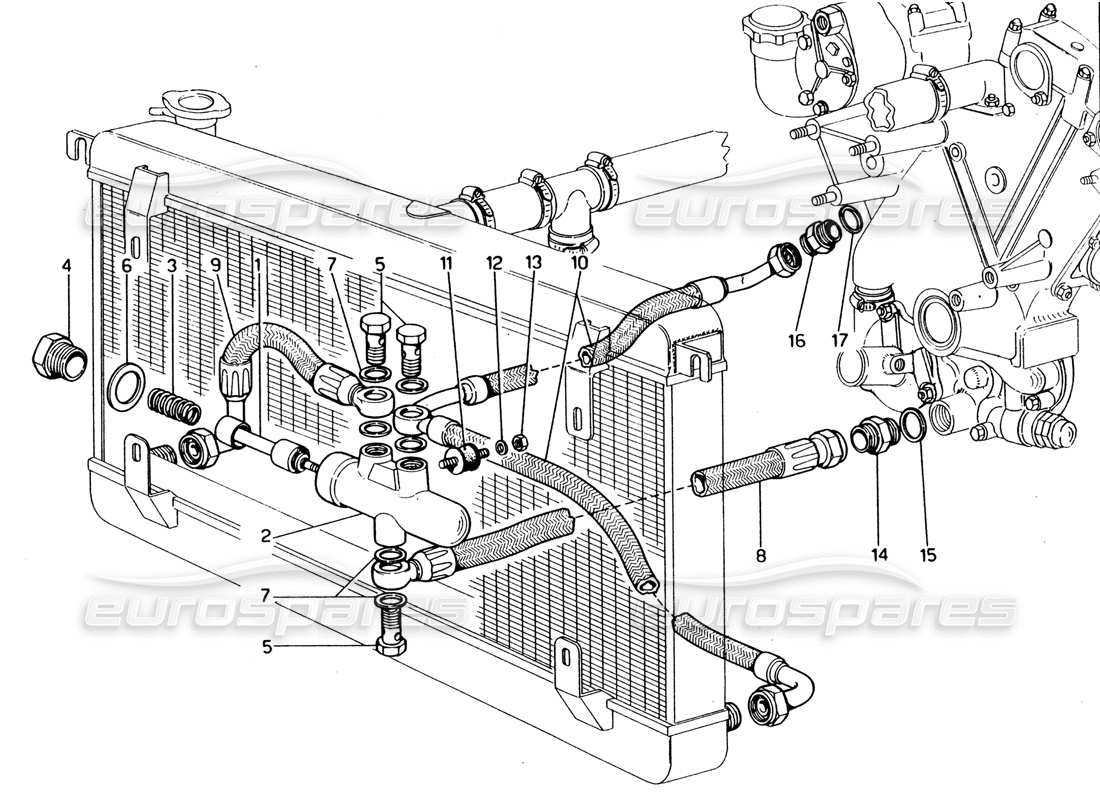 ferrari 365 gt4 2+2 (1973) lubrication system part diagram