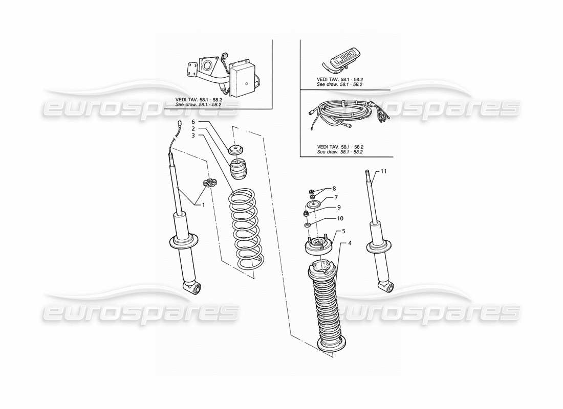 maserati ghibli 2.8 gt (variante) rear shock absorber part diagram