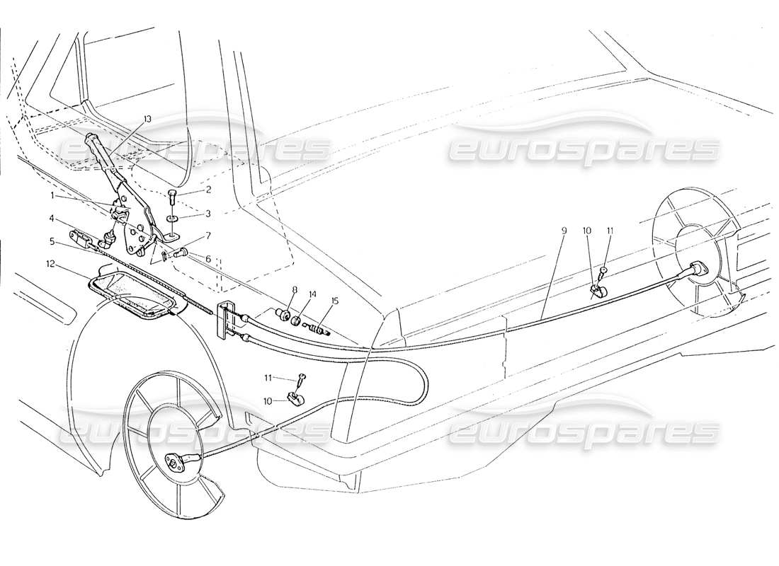 maserati karif 2.8 hand brake control parts diagram