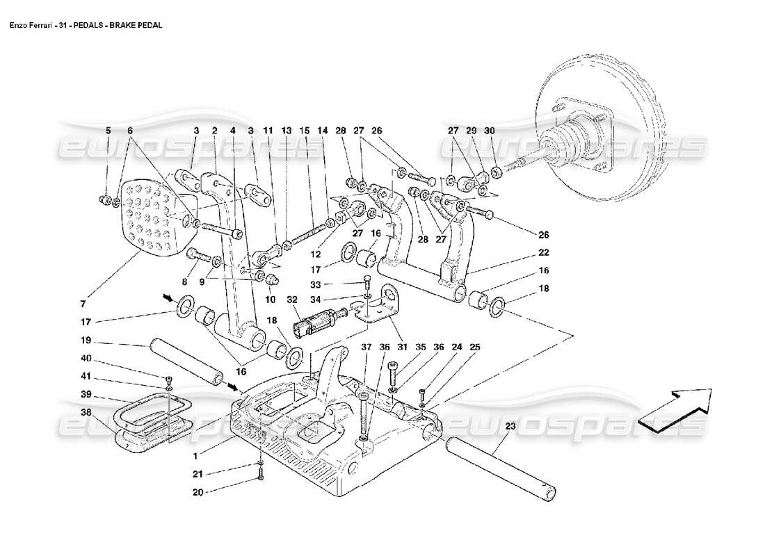 ferrari enzo pedals brake pedal parts diagram