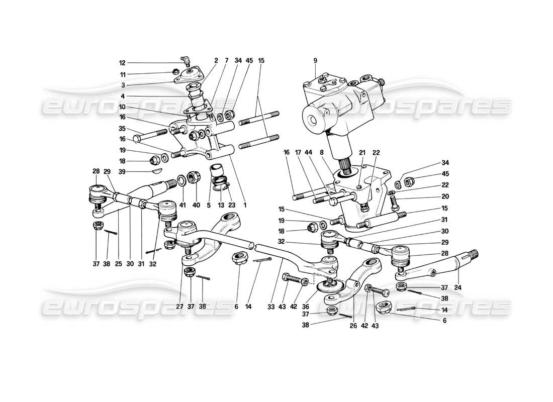 ferrari 400i (1983 mechanical) steering linkage parts diagram