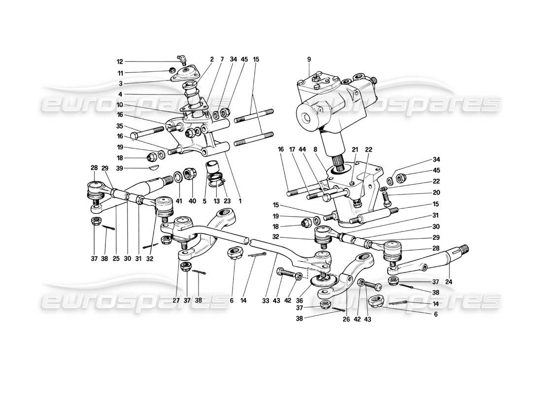 ferrari 400i (1983 mechanical) steering linkage part diagram