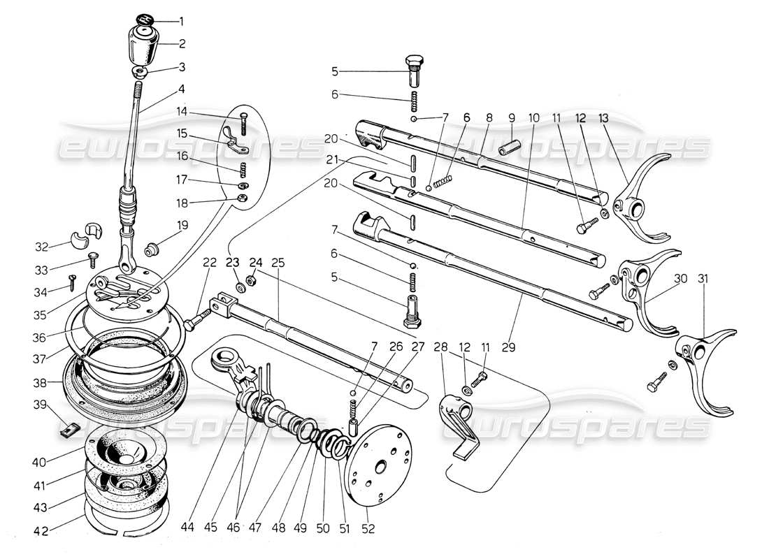 lamborghini countach lp400 gear shift lever parts diagram