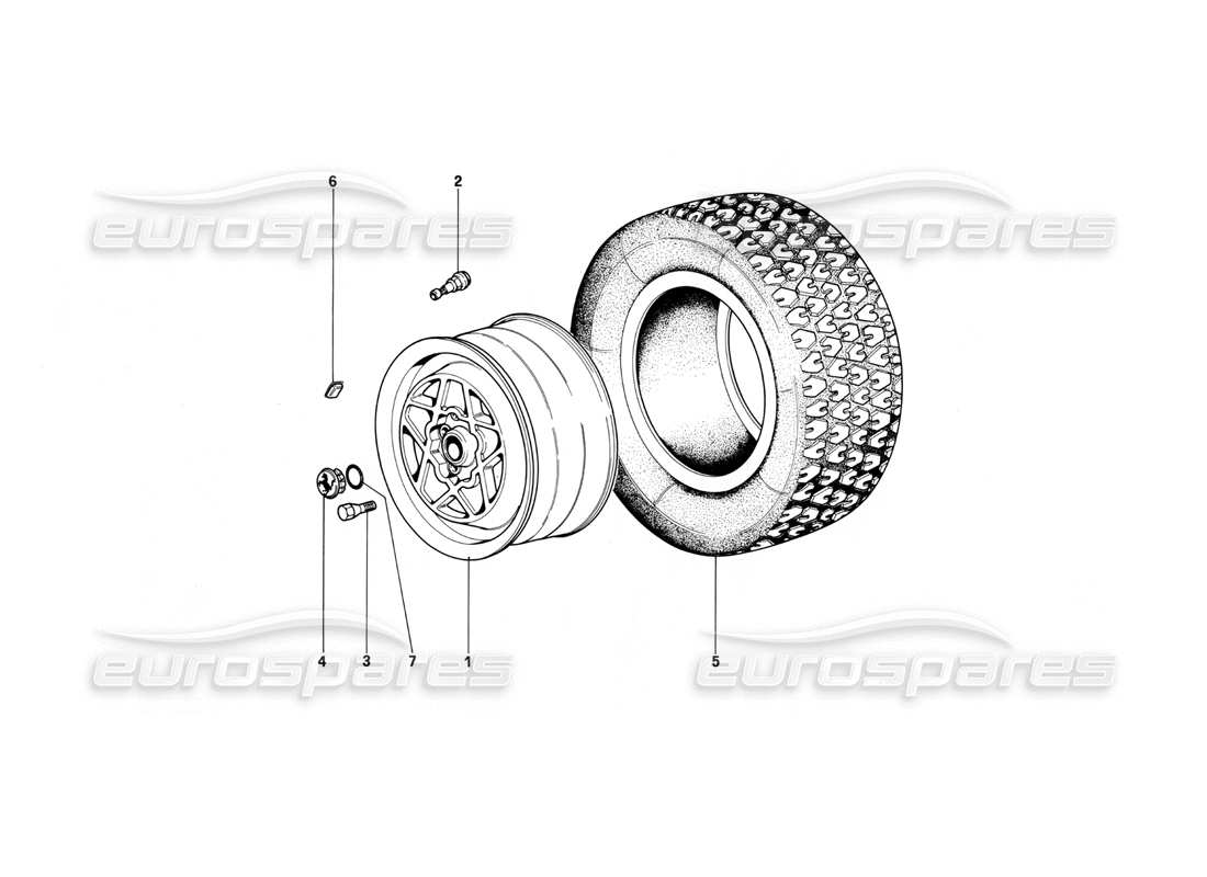 ferrari mondial 3.0 qv (1984) wheels parts diagram