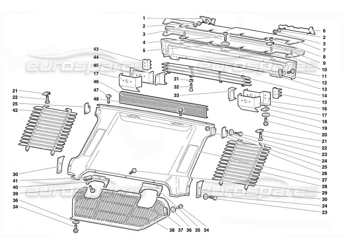 lamborghini diablo vt (1994) rear body elements part diagram