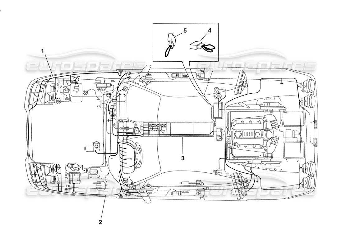 ferrari 355 challenge (1999) electrical system parts diagram