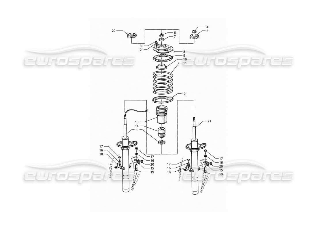 maserati ghibli 2.8 gt (variante) front shock absorber (post modification) part diagram