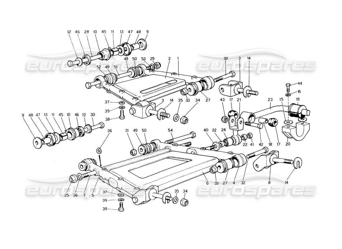ferrari 400 gt (mechanical) rear suspension - wishbones parts diagram
