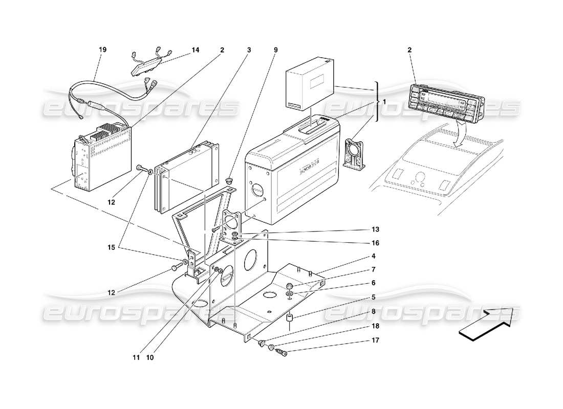 ferrari 456 gt/gta stereo equipment parts diagram